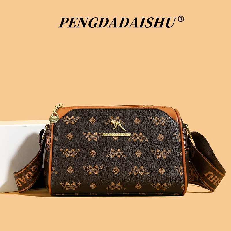 新款女士小筒包时尚休闲韩版潮流斜挎包户外逛街旅行单肩包三层包