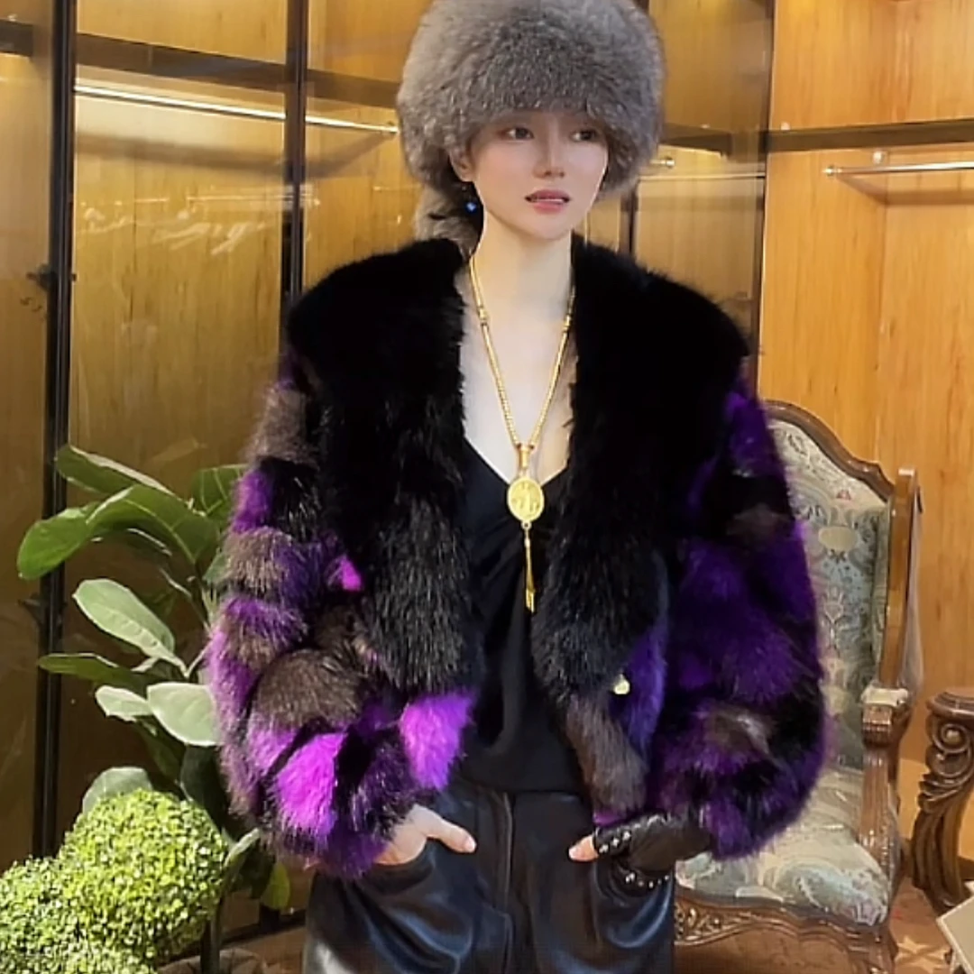 曼雅24005（蓝色妖姬）款重工短外套冬季时尚女装秋冬设计师拼接v领