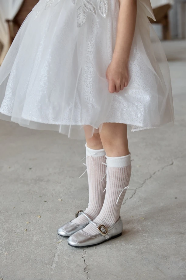 夏季女童多蝴蝶结儿童小腿袜薄款中筒公主袜甜美白搭899