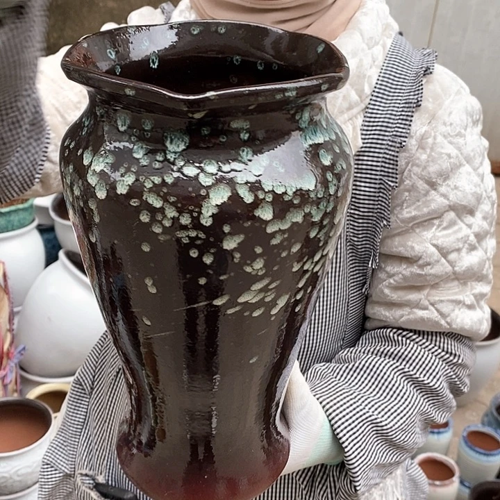 紫砂花盆瑕疵口17高30