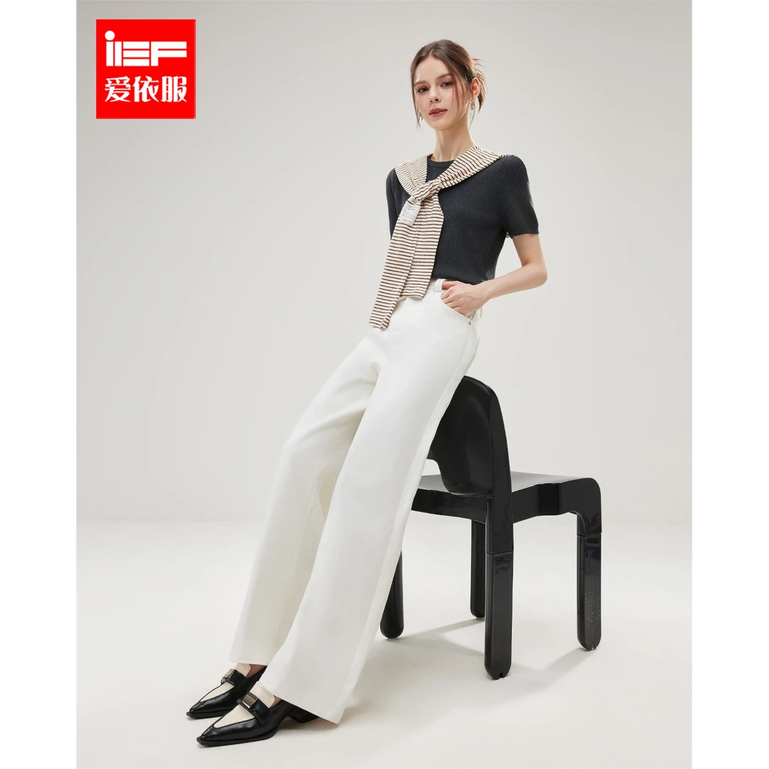 【商场同款新品】IEF/爱依服长裤2025春季新款气质阔腿裤欧若风