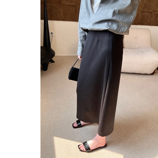 清【直筒半裙】春秋松紧腰百搭