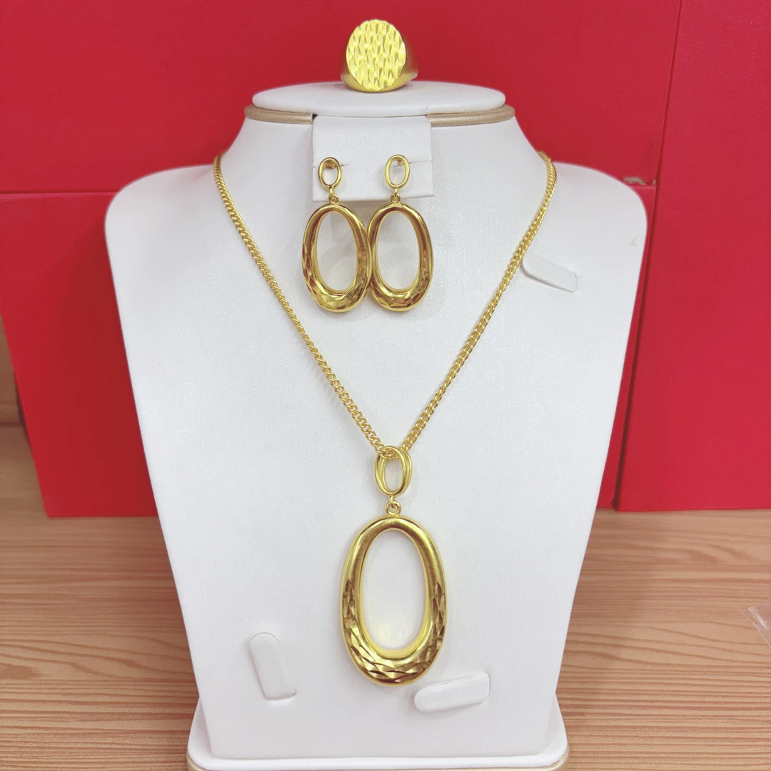 铜合金吊坠 nipa耳环戒指项链三件套 A19