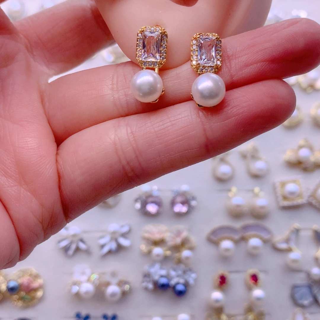 耳饰合金淡水珍珠