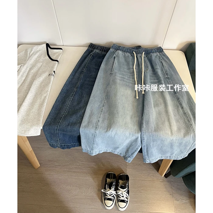 REKAYYAT”芬兰“100%棉韩系百搭时尚舒适显瘦洋气八分直筒牛仔裤