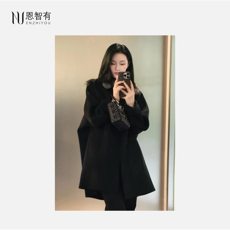【恩有】进口青紫蓝 羊绒大衣外套