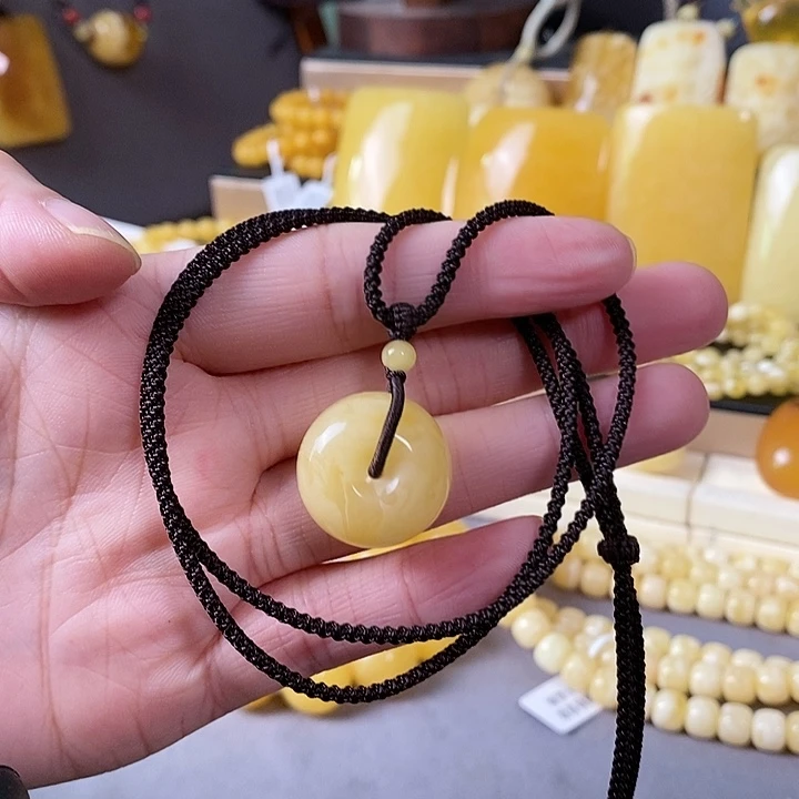 琥珀未镶嵌裸石平安扣