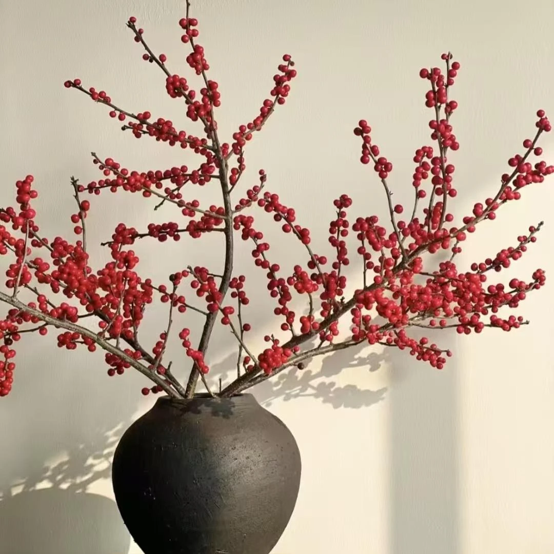 北美冬青鲜切花红果年宵花客厅新年喜庆摆设