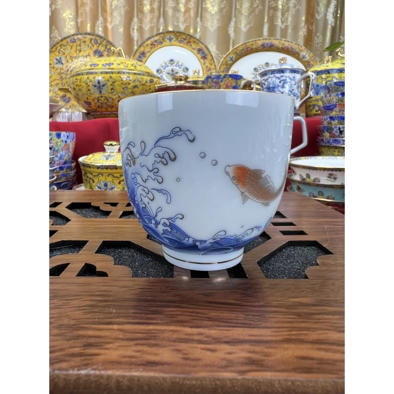 景德镇高档手工珐琅彩水杯手绘陶瓷茶杯主人杯单杯