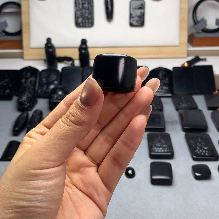 和田玉（墨玉）未镶嵌戒圈体验款19.5内径