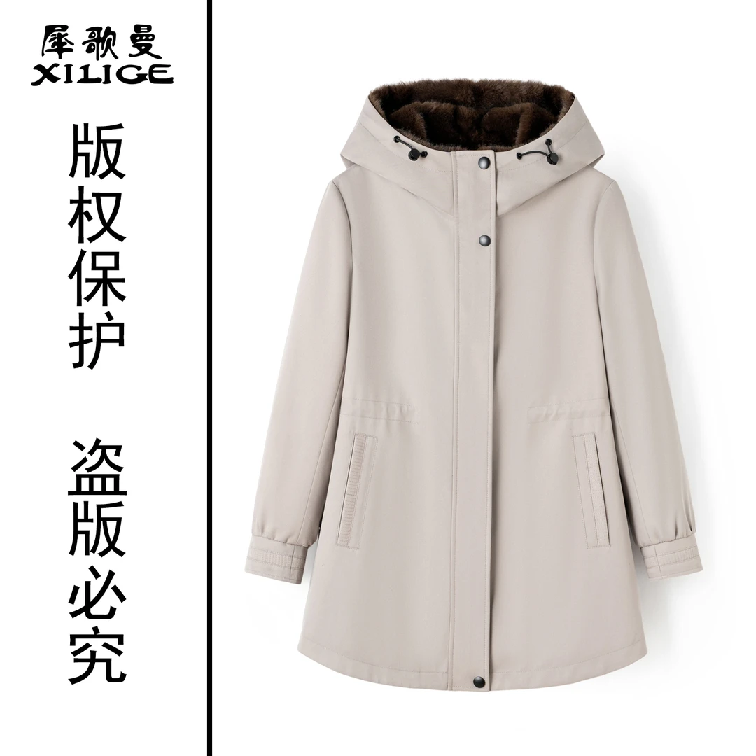 短款80CM正品貂绒派克服加绒加厚冬季显瘦连帽外套PK2566