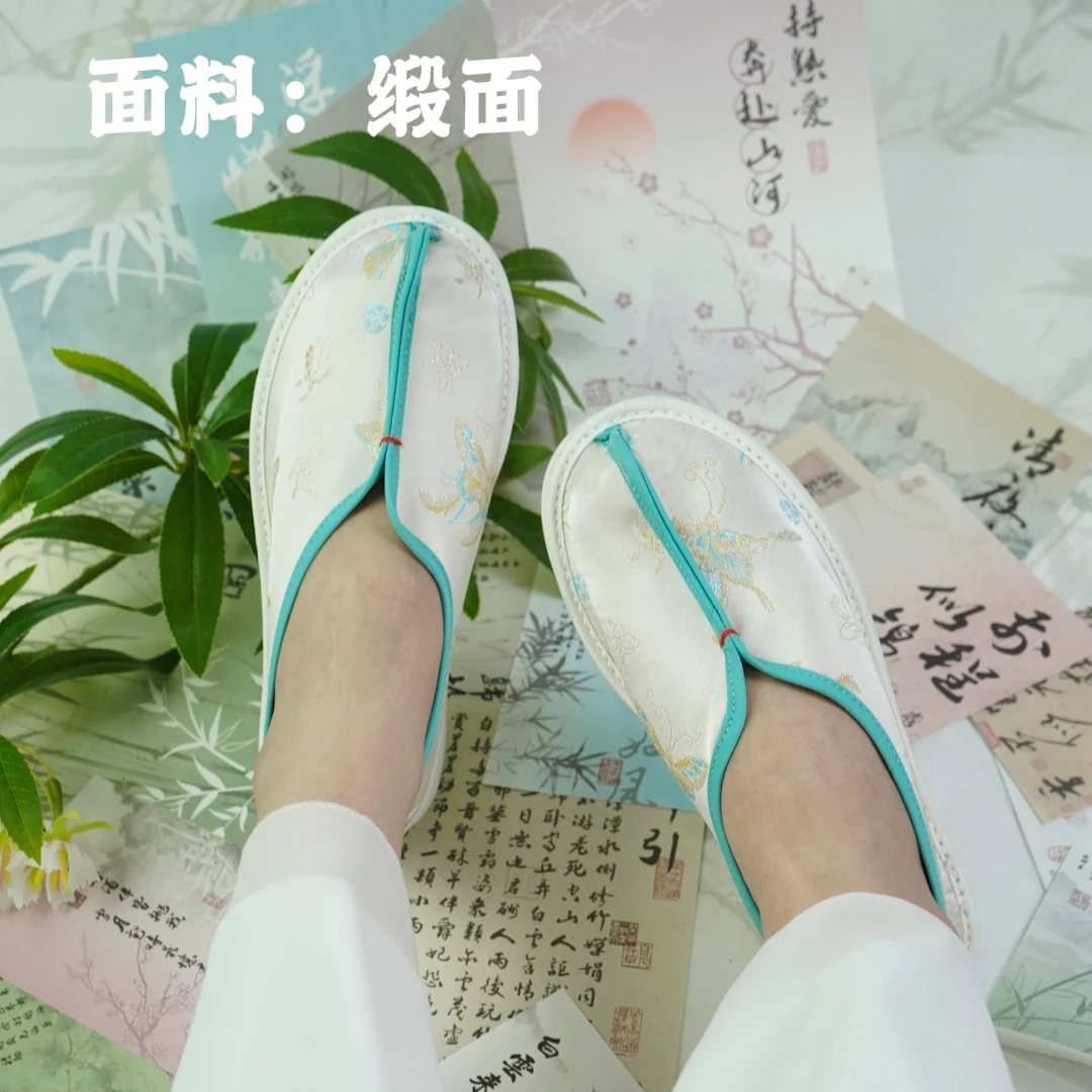 【蓝蝶—两片单鞋】千层底手工布鞋刺绣布鞋传统布鞋民族风布鞋
