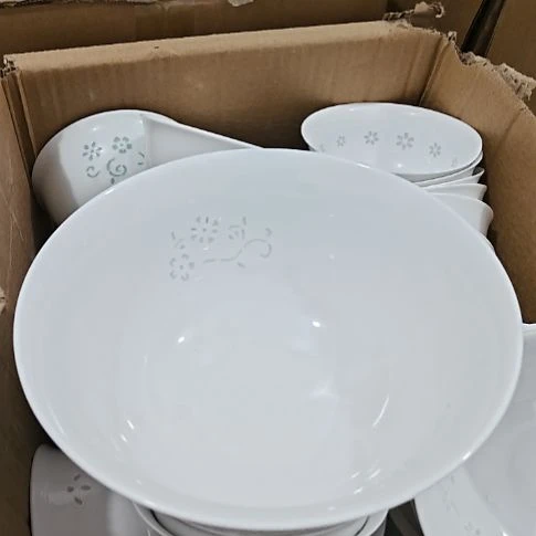 瓷玲珑白色8寸大汤碗2个微瑕疵