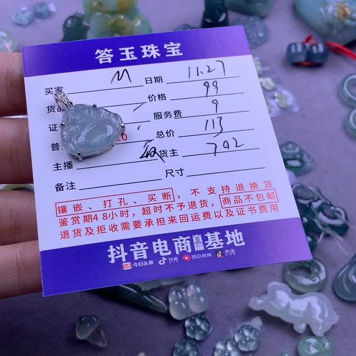 颈饰银S925镶嵌翡翠M****n