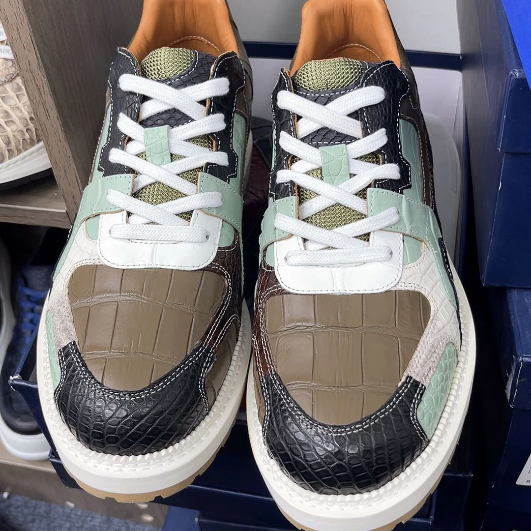 小**?彩色拼色鳄鱼40码休闲鞋