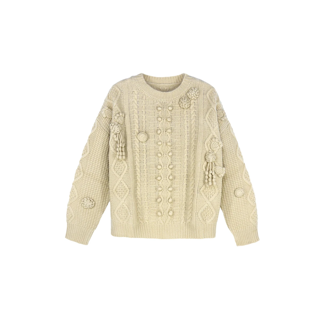 手工针织圆领毛衫