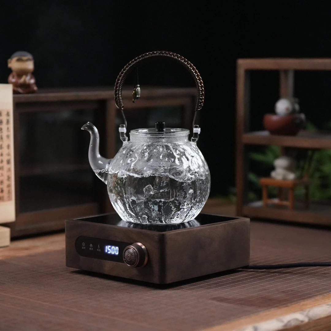 【岚酌智选】】玻璃提梁耐高温蒸煮两用玻璃水壶大容量冰缘提梁壶