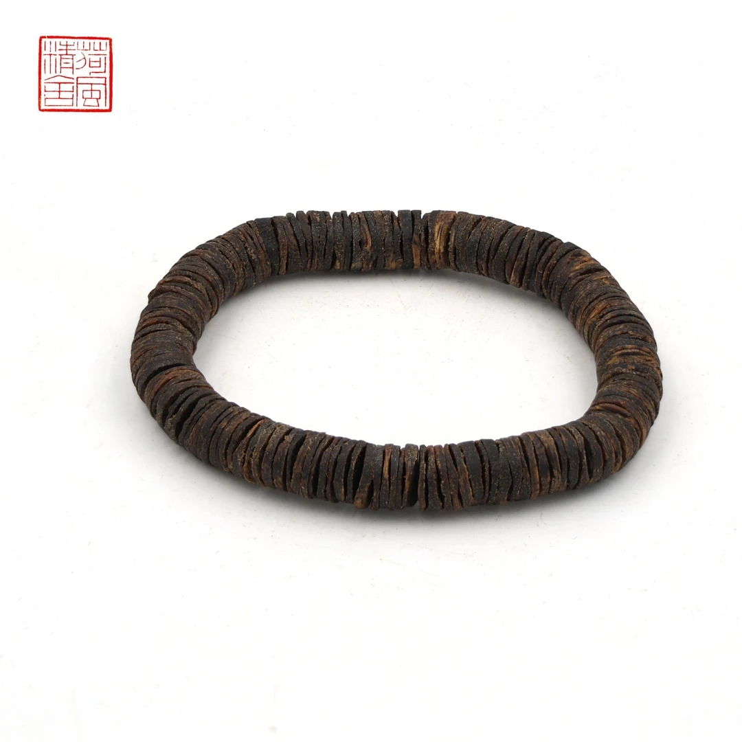 沉香精品沉香-招-财-必拍7mm单圈沉水片珠沉香手串-文玩CX329