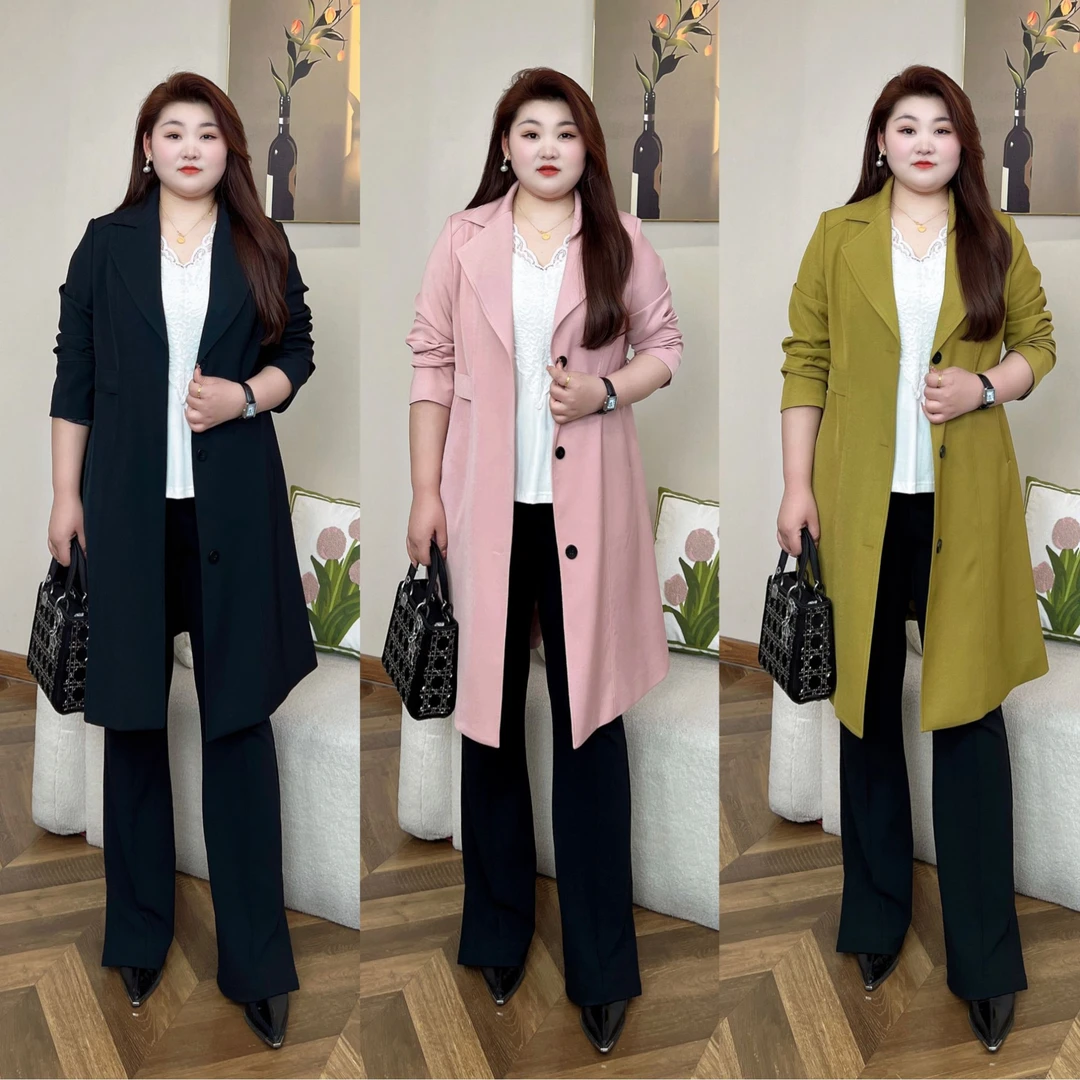 【现货仅外套】PMM81649 早春新款韩版高级气质时尚百搭显瘦风衣