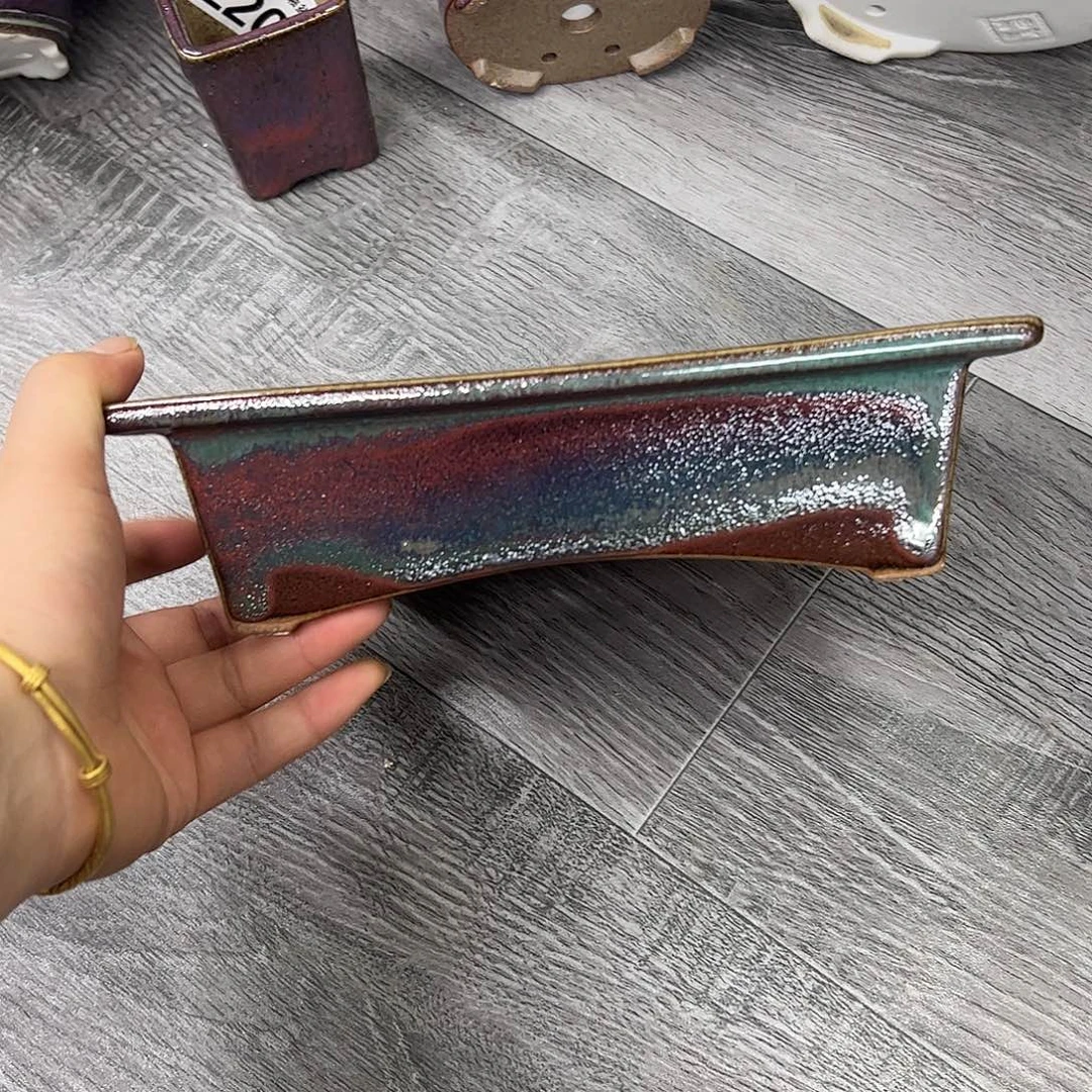 紫砂花盆260号瑕疵22/16/6cm窑变