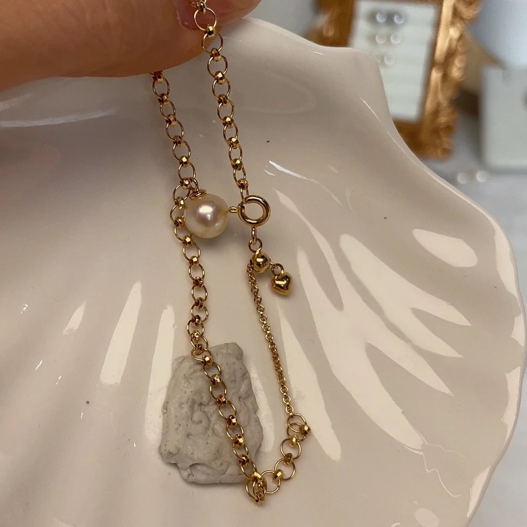 银S925镶嵌海水珍珠手绳