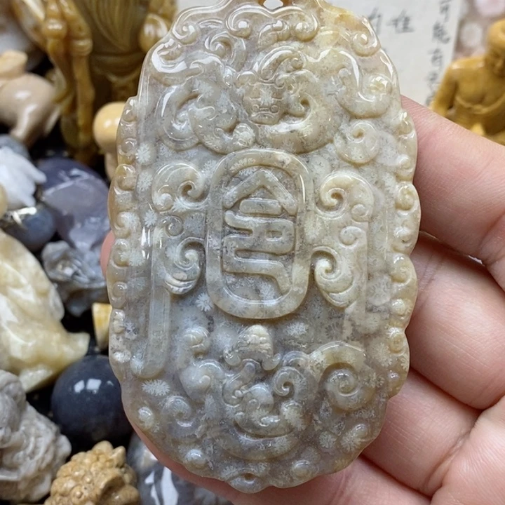 颈饰未镶嵌硅化珊瑚（珊瑚玉）