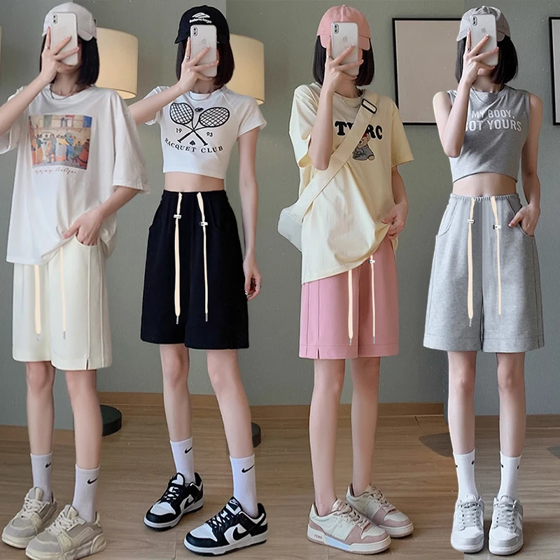 孕妇短裤子2025夏季新薄款中裤休闲宽松大码高腰直筒阔腿五分裤