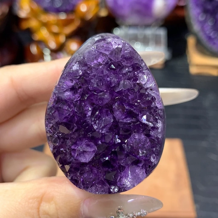 紫晶珠宝半成品未镶嵌40福利龙蛋