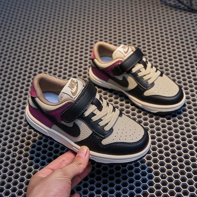 网红品牌AJ童鞋儿童运动鞋2025秋冬季中大童真皮男童板鞋女童鞋子