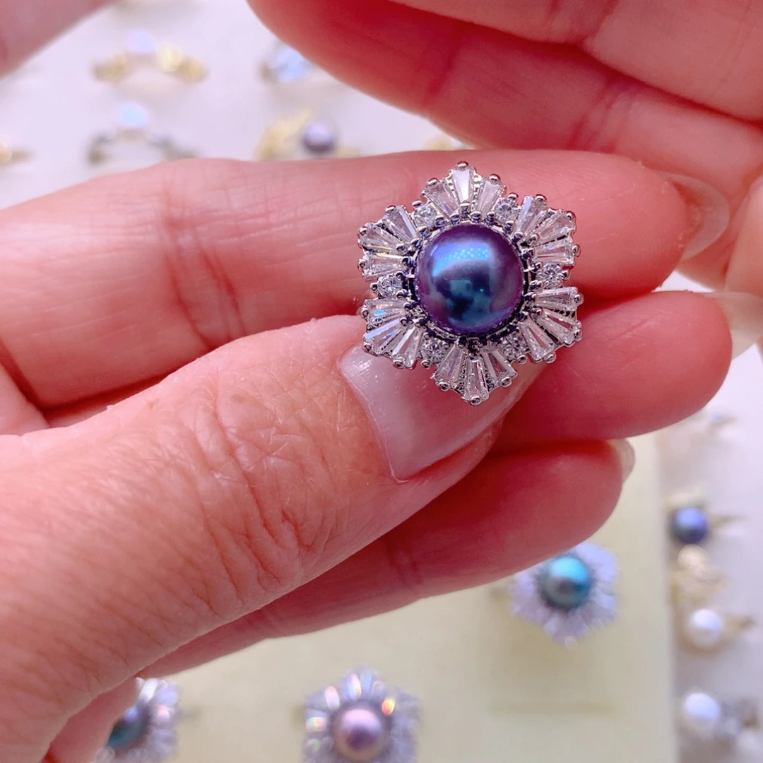 合金淡水珍珠耳饰