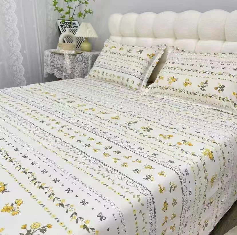 福利款细纱防滑老_粗布凉席棉帆布大床床单床盖三件套床单1 枕套2