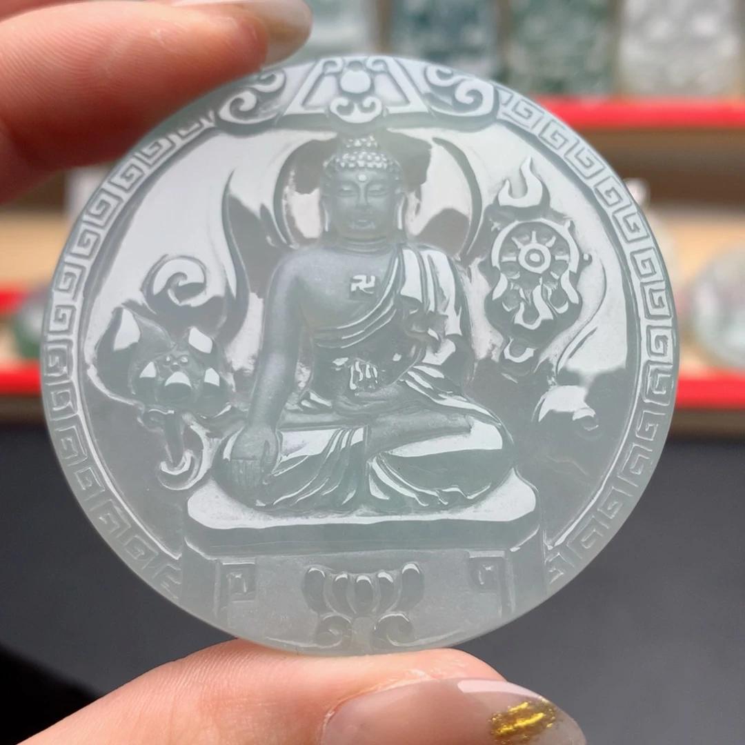 翡翠未镶嵌颈饰阿弥陀佛