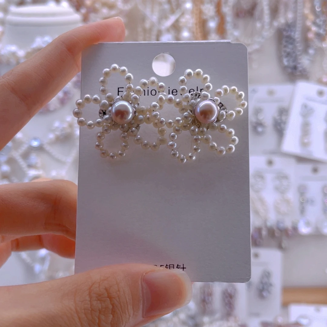 未镶嵌手绳淡水珍珠耳饰