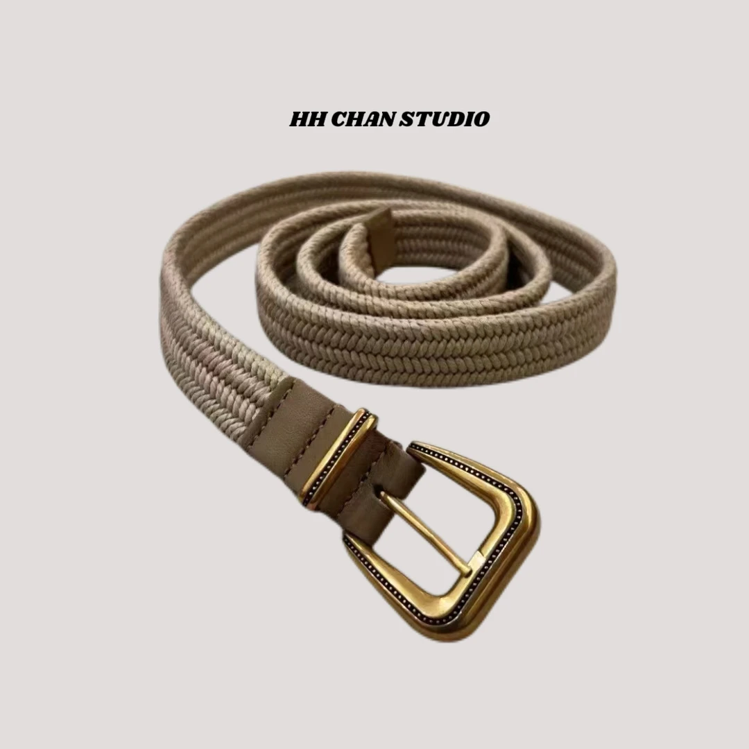 HH.CHAN“BC轻奢”头层牛皮编织百搭皮带HH51V37272
