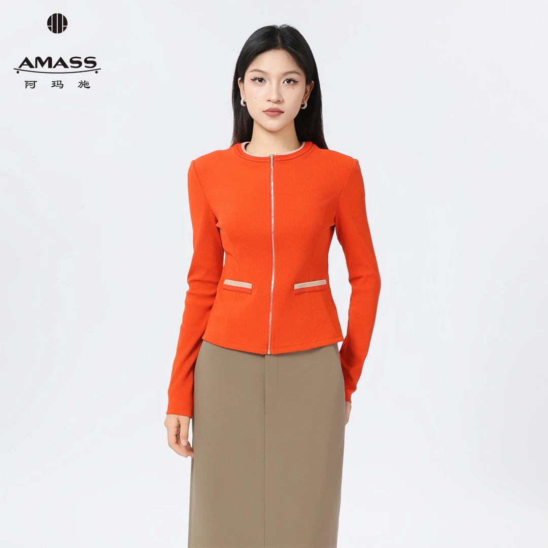 AMASS/阿玛施春夏新款出游小众修身长袖时尚休闲针织开衫540023