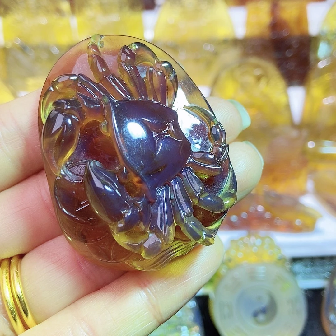 琥珀颈饰未镶嵌螃蟹29