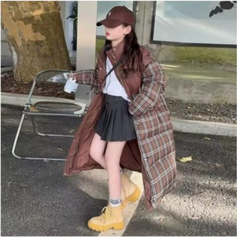 501064《现》优选韩版儿童休闲百搭时尚男童女童中长款洋气羽绒服