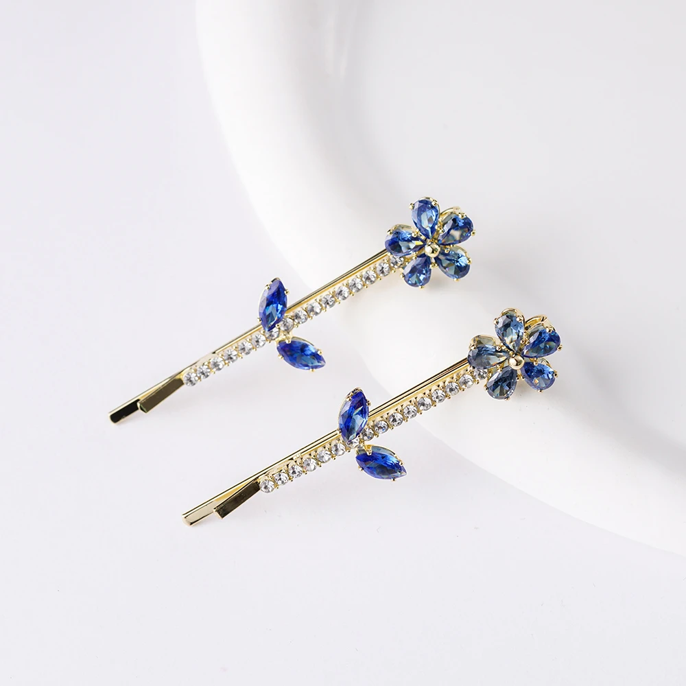 FJ989蓝锆花朵双夹气质