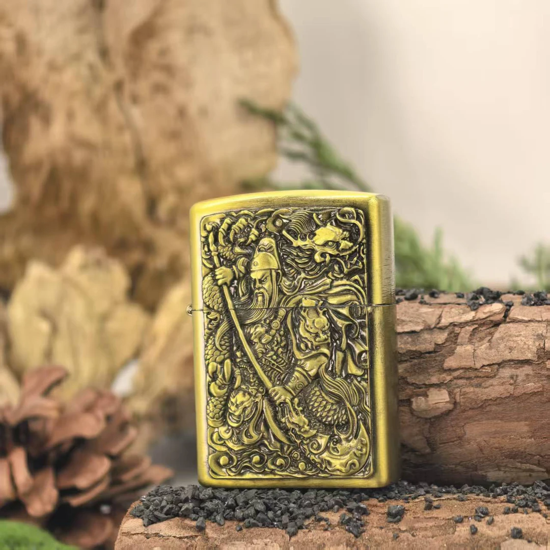 武关公礼盒装 复古耐用超薄设计经典煤油打火机创意个性