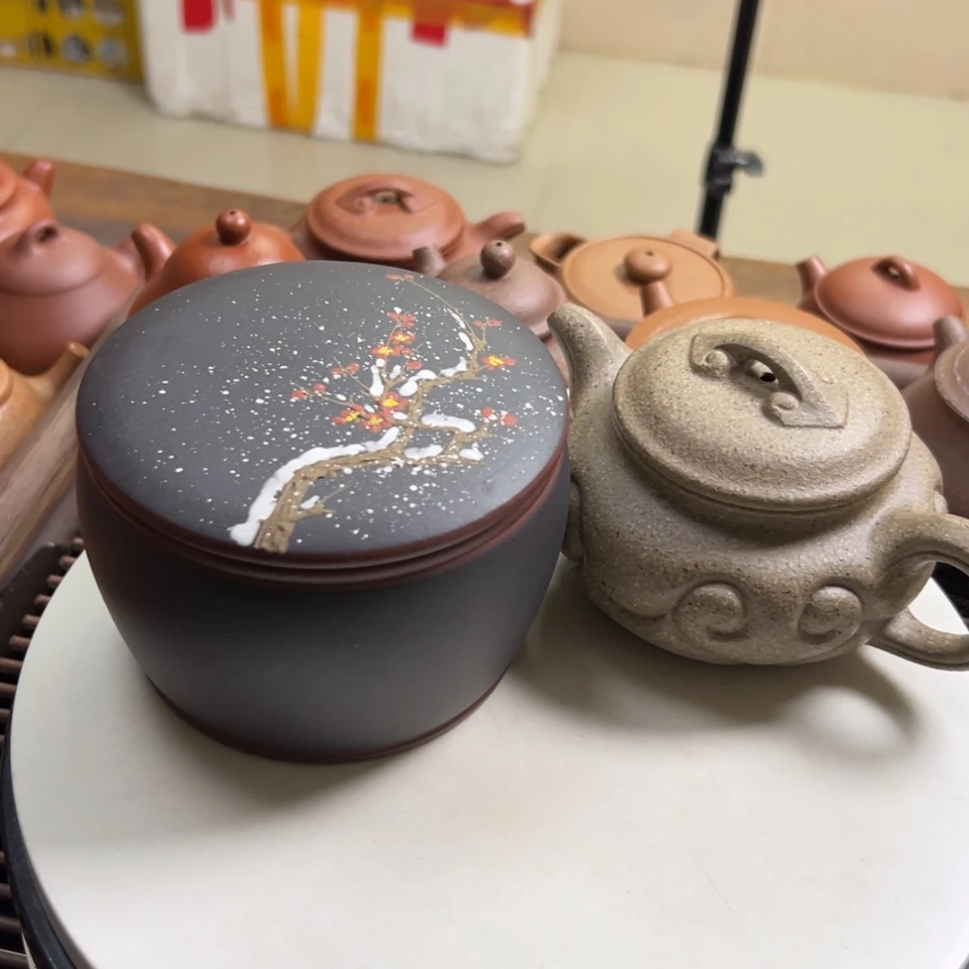 一***三紫砂茶壶五彩段泥如意仿古