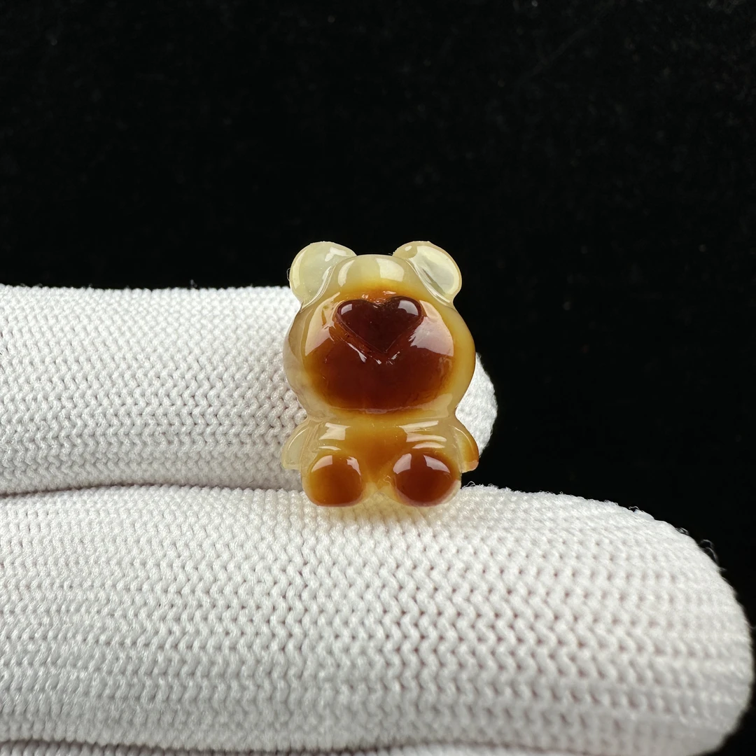 M6997天然原矿俄料蜜蜡 小熊 13*17.6mm支持鉴定