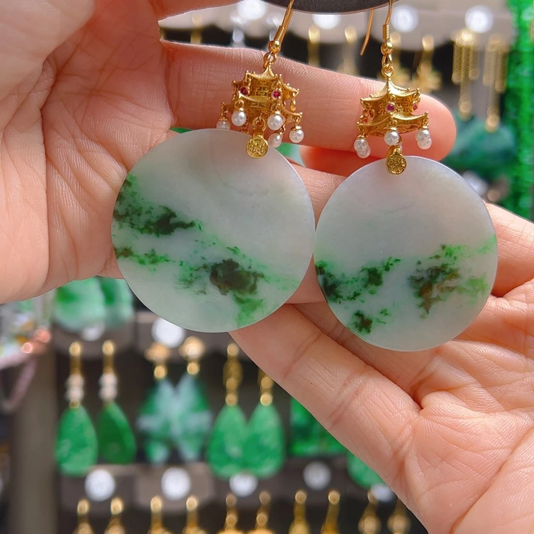 未镶嵌翡翠耳饰巧***王