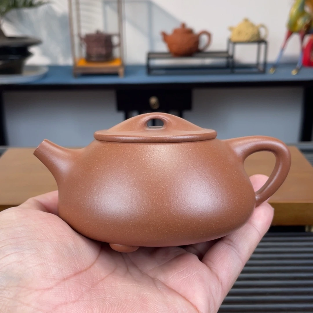 紫砂茶壶台西紫泥景舟石瓢220cc