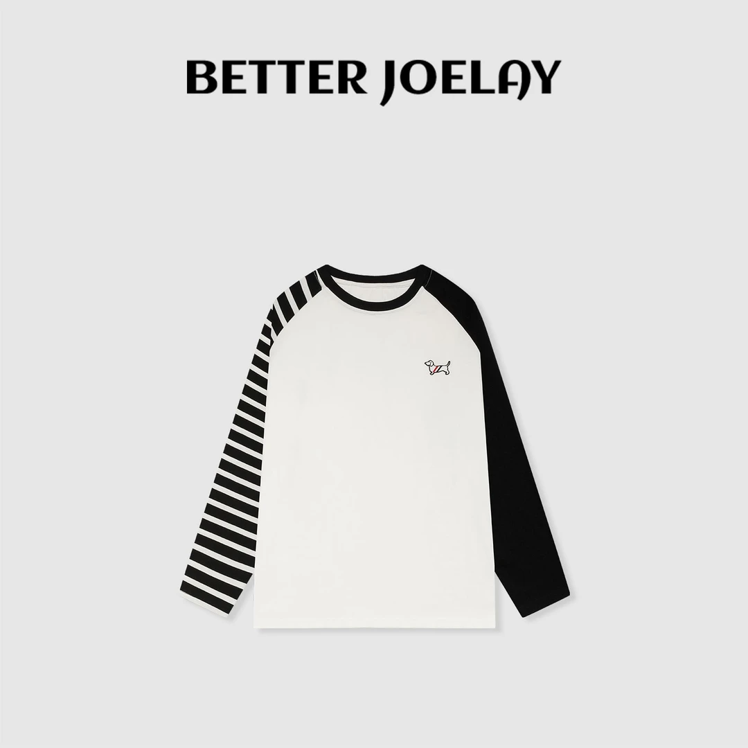 BETTERJOELAY-【对等主义】时尚宽松拼接长袖百搭舒适休闲风GG0120