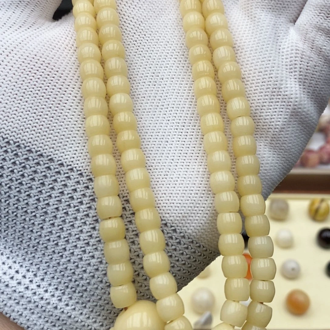 驼骨手串/手链7×6驼骨鸡油黄