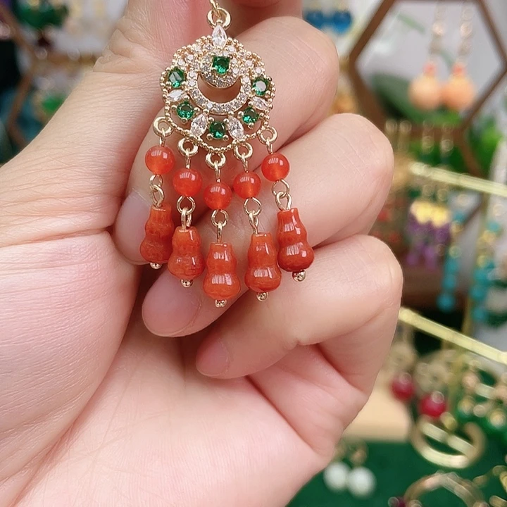 合金耳饰玛瑙/玉髓