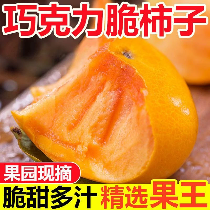 【爆甜】山西巧克力脆柿纯甜不涩口冰糖心柿子新鲜现摘现发当季