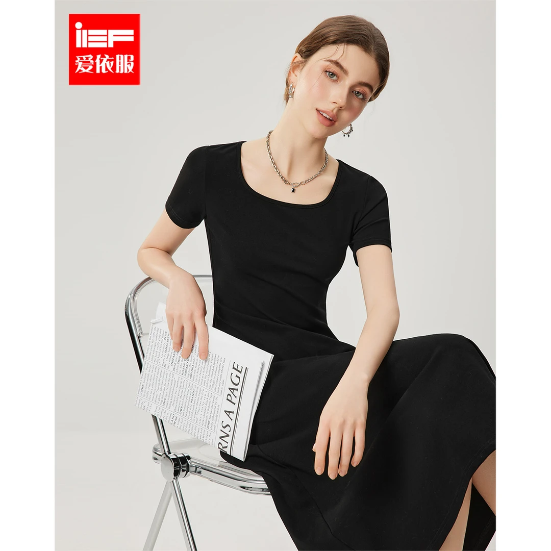 IEF/爱依服【DNA系列】2025夏季新款韩版简约休闲风通勤连衣长裙女