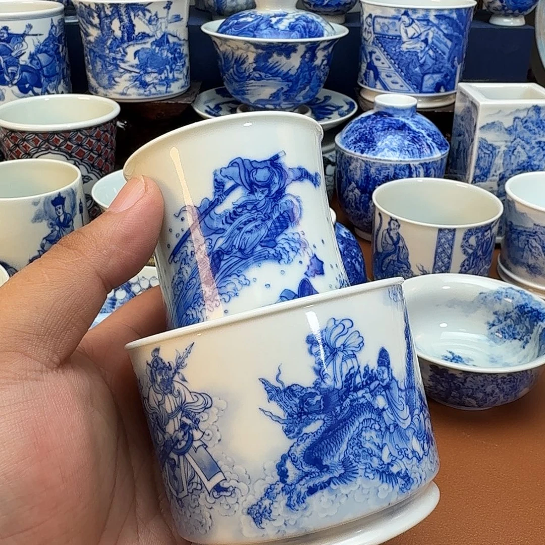 威***穷杯子景德镇全手工手绘陶瓷