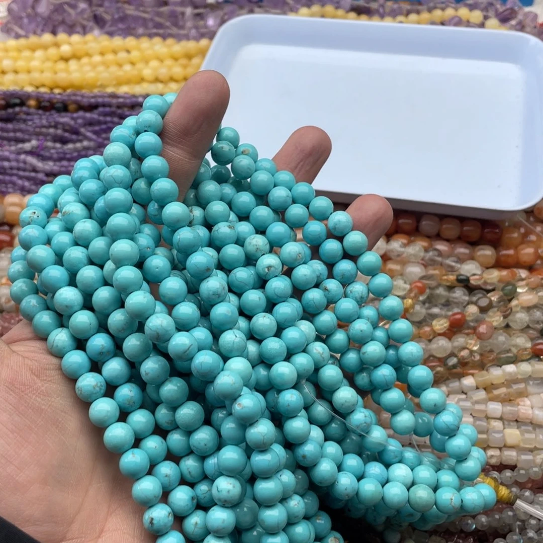 玛瑙/玉髓珠宝半成品未镶嵌一条装8mm蓝松圆珠